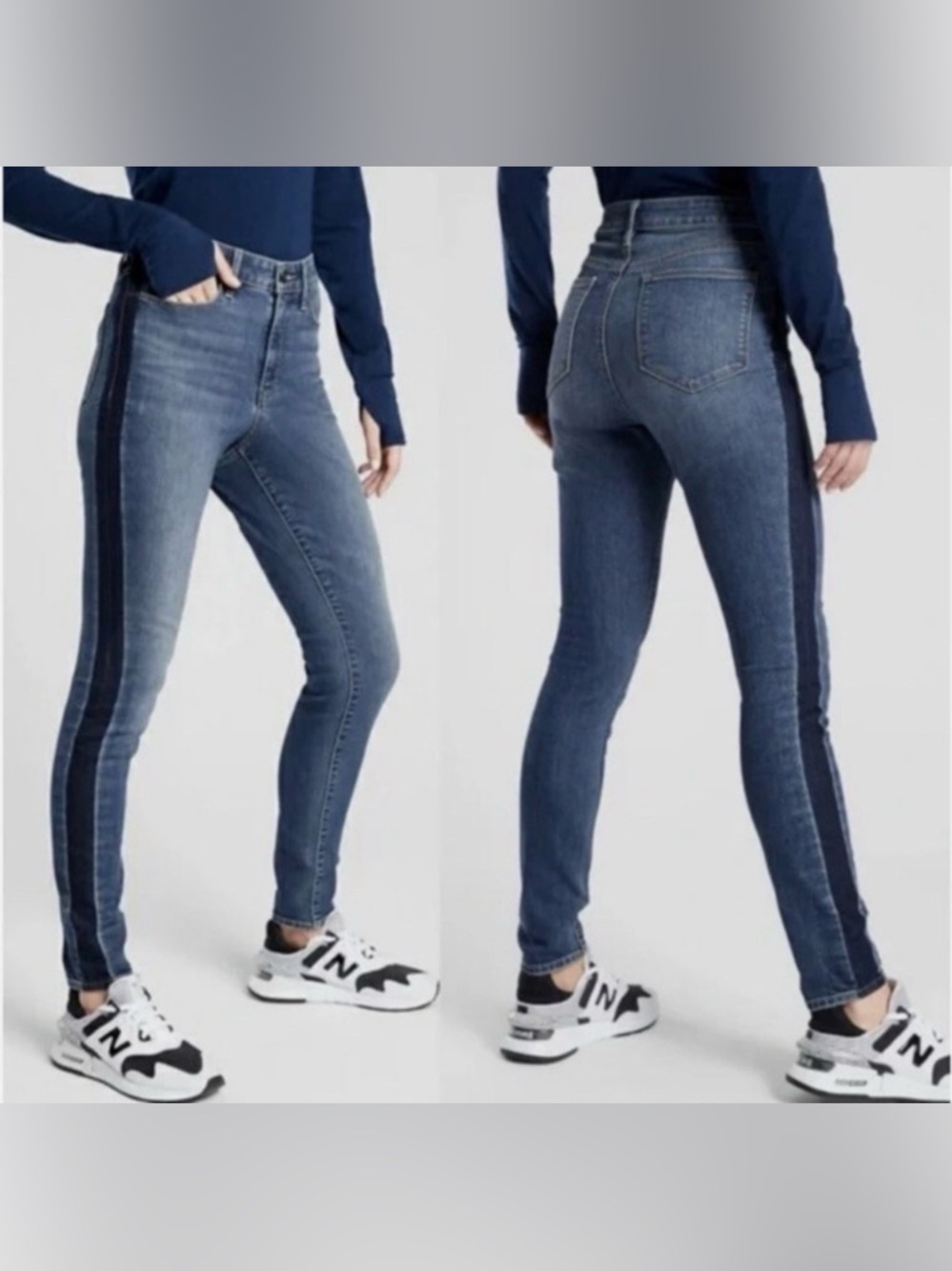 Athleta Sculptek Ultra Skinny Indigo Tuxedo Jeans - Size 0p